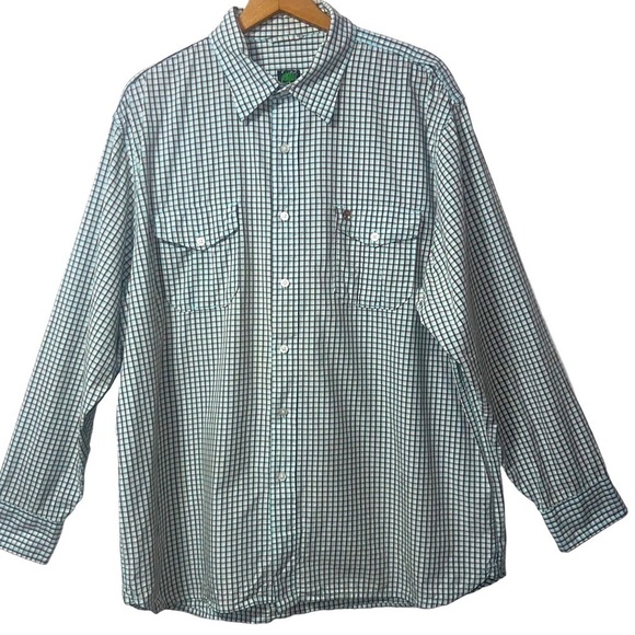Timberland Checkered Brown, Blue White Plaid Button Down Hiking Shirt XL - Picture 1 of 10